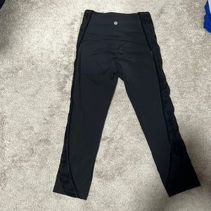 Black cropped lululemon leggings. Size 4